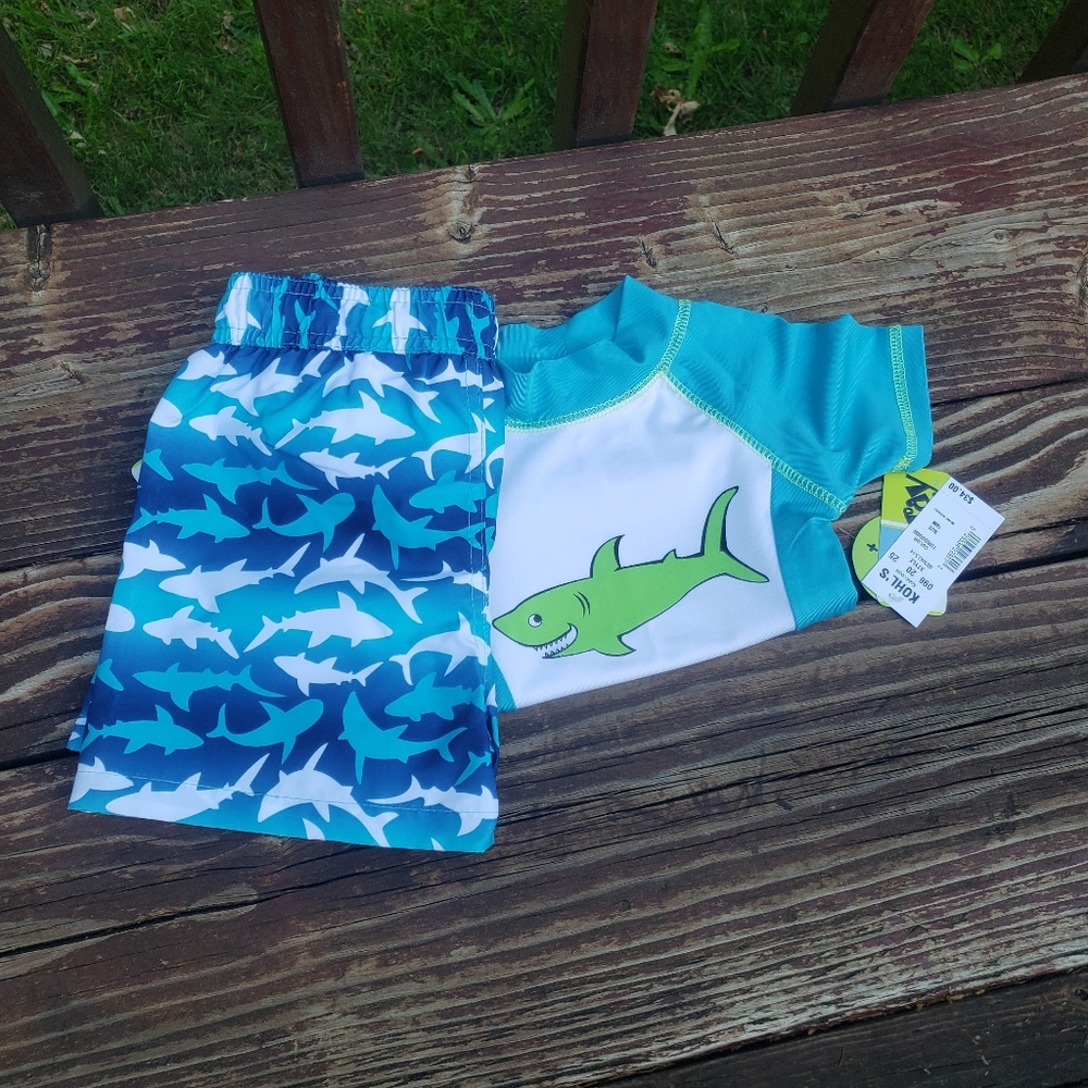 Boys Shark 2-Piece Swim Outfit - 18 Months